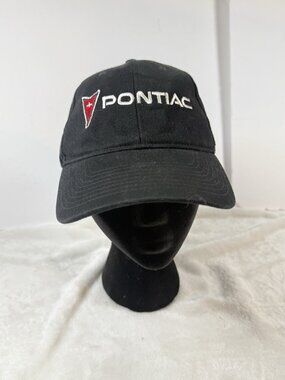 Pontiac Cotton Twill Black Baseball Cap Adjustable Hat unisex Embroidered Logo